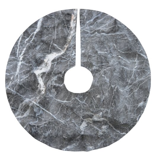 graue, weiße Steinfläche Polyester Weihnachtsbaumdecke (Vorderseite)