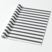 Graue weiße Streifen Geschenkpapier (Ungerollt)