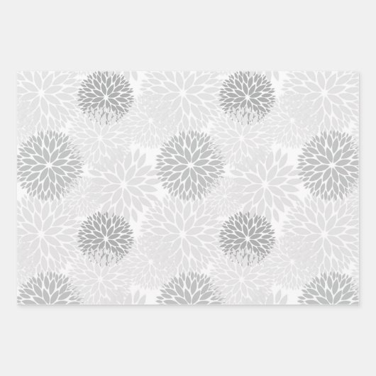 Graue weiße Streifen Geschenkpapier Set (Vorderseite 3)