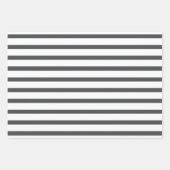 Graue weiße Streifen Geschenkpapier Set (Vorderseite 3)