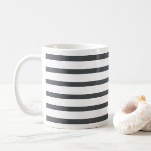 Graue weiße Streifen Kaffeetasse