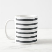 Graue weiße Streifen Kaffeetasse (Links)