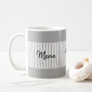 Graue Weiße Streifen Tasse
