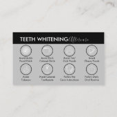 Graue weiße Teeth Whitening Aftercare Tipps Visitenkarte (Rückseite)