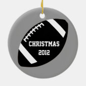 Graue, weiße u. schwarze Football-Helm-Verzierung Keramikornament (Hinten)