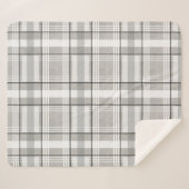Graue, weiße u. schwarze karierte Sherpa Decke Sherpadecke (Vorderseite (Horizontal))
