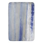 Graue, weiße und blaue Linien Badematte (Vorderseite Vertikal)