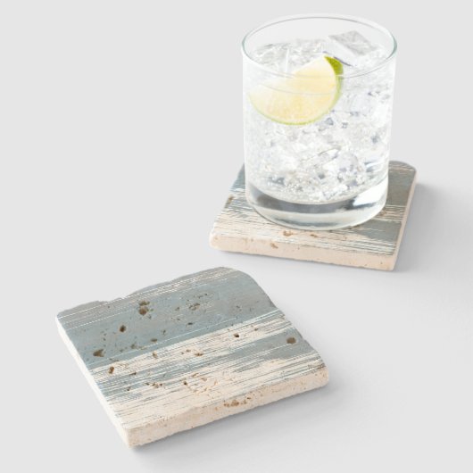 Graue, weiße und blaue Linien Steinuntersetzer (Seitenansicht)