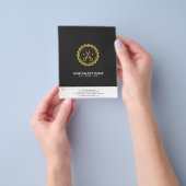 Graue weiße und goldene Scheren - Haarstylist-Logo Flyer (Gruppe)