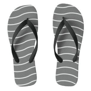 Graue Weiße Wellenmuster Flip Flops Badesandalen