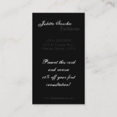 Graue, weiße Zebra-Druckmuster-Visitenkarte Visitenkarte (Rückseite)