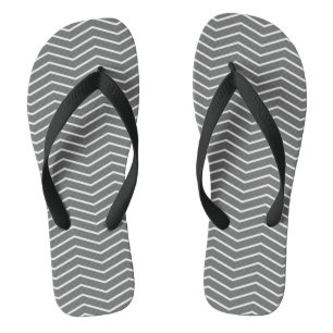 Graue Weiße Zickzack-Wellen-Muster-Flip-Flops Badesandalen