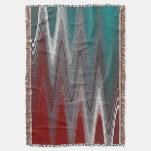 Graue Wellen auf Bordeaux aquamarin Decke (Vorderseite Vertikal)