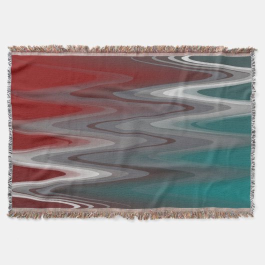 Graue Wellen auf Bordeaux aquamarin Decke (Vorderseite)