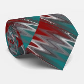 Graue Wellen auf Bordeaux aquamarin Krawatte (Gerollt)