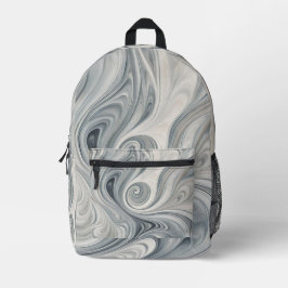 Graue Wellen Bedruckter Rucksack