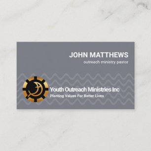 Graue Wellen Lines Gold Fish Life Buoy Ministerium Visitenkarte