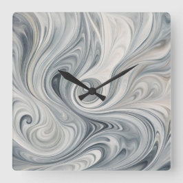 Graue Wellen Quadratische Wanduhr