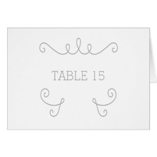 Graue Whimsical-Blüh-Tischnummer-Karte