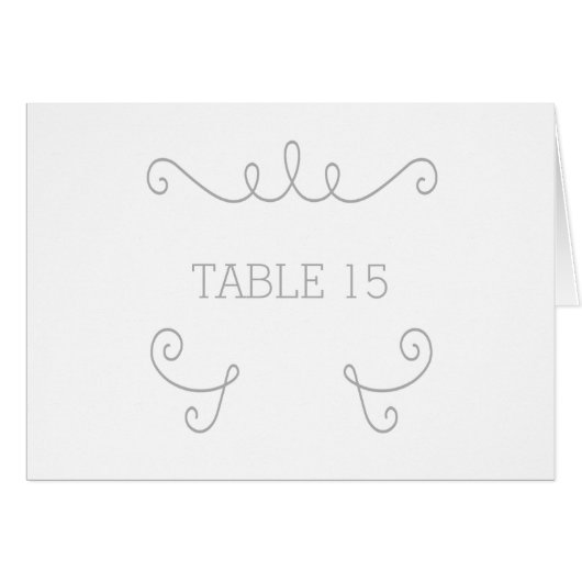 Graue Whimsical-Blüh-Tischnummer-Karte (Vorderseite (Horizontal))