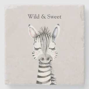 Graue Wilde & Süße Zebra Steinuntersetzer