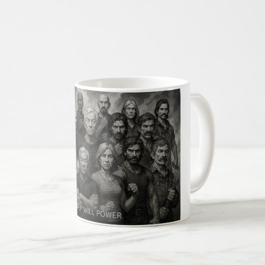 Graue Willenskraft-Kaffeetasse Kaffeetasse (VorderseiteRechts)