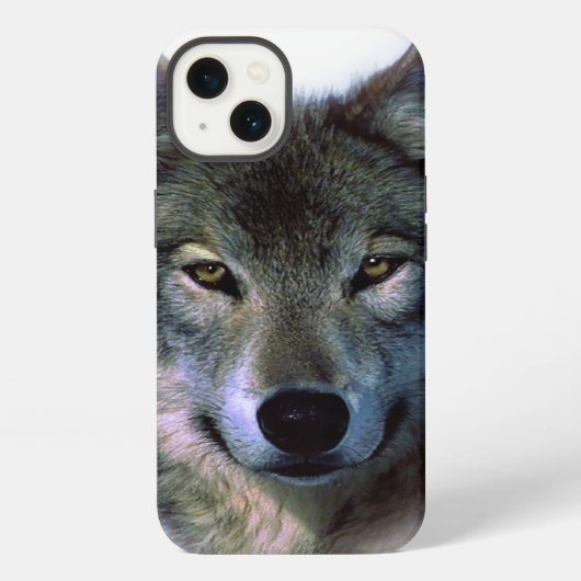 Graue Wolf Augen iPhone Hülle (Rückseite)