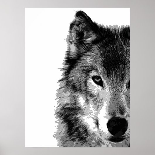 Graue Wolf Eye Artwork Poster Print (Vorne)