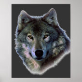 Graue Wolf Eyes Artwork Poster Print (Vorne)