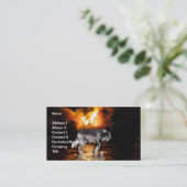 Graue Wolf & Forest Fire Business Card Visitenkarte (Stehend Vorderseite)