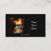 Graue Wolf & Forest Fire Business Card Visitenkarte (Rückseite)