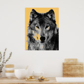 Graue Wolf Poster Print (Küche)