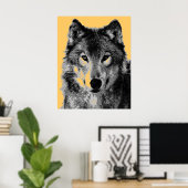 Graue Wolf Poster Print (Heimbüro)