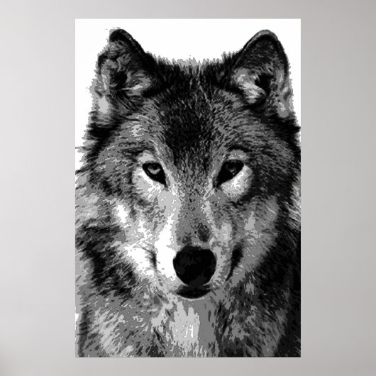 Graue Wolf Poster Print (Vorne)