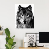 Graue Wolf Poster Print (Heimbüro)