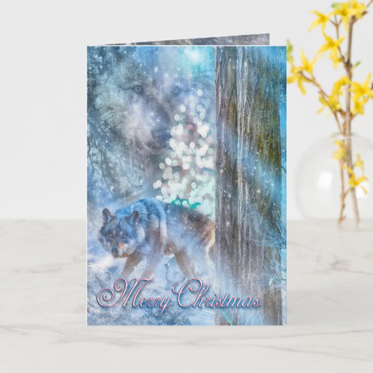 Graue Wolf-SAISON DER WOLF-Karte Karte (Gelbe Blume)