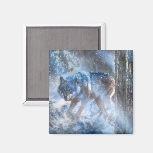 Graue Wolf-SAISON DER WOLF Magnet (Vorderseite/Rückseite)