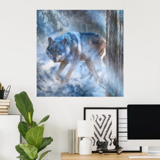 Graue Wolf-SAISON DER WOLF Poster (Heimbüro)