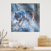 Graue Wolf-SAISON DER WOLF Poster (Küche)