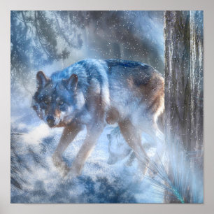 Graue Wolf-SAISON DER WOLF Poster