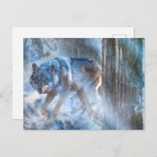 Graue Wolf-SAISON DER WOLF Postkarte (Vorne/Hinten)