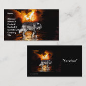 Graue Wolf-Visitenkarte Visitenkarte (Vorne/Hinten)