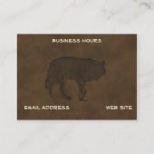 Graue Wolf-Visitenkarten im Lederlook Visitenkarte (Rückseite)