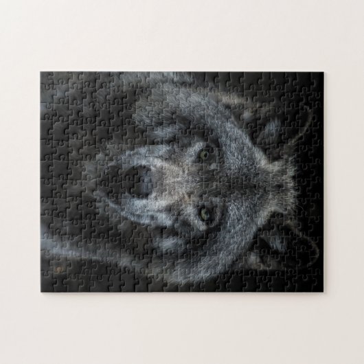 Graue Wolf Waldtiere Wildtiere Natur Nah nachsehen Puzzle (Horizontal)