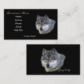 Graue Wolf Wildlife Support Business Card Visitenkarte (Vorne/Hinten)