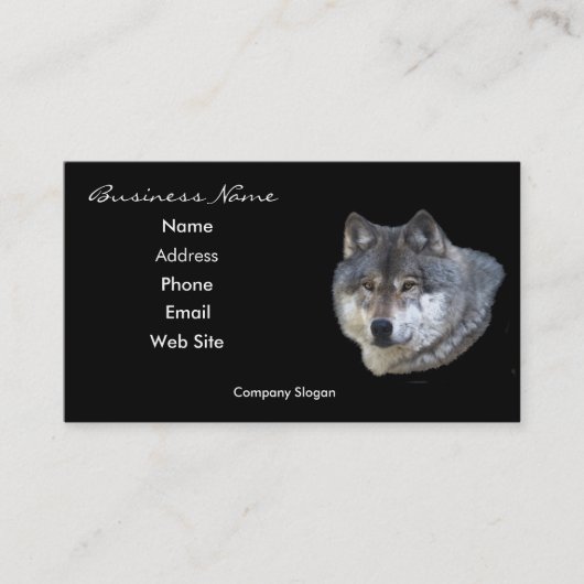 Graue Wolf Wildlife Support Business Card Visitenkarte (Vorderseite)