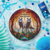 Graue Wölfe Pair Pappteller (Party)