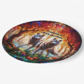 Graue Wölfe Pair Pappteller (Schrägansicht)