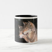 Graue Wölfe Zweifarbige Tasse (Mittel)