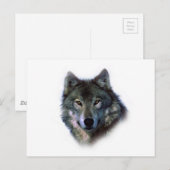 Graue Wolfsaugen Postkarte (Vorne/Hinten)